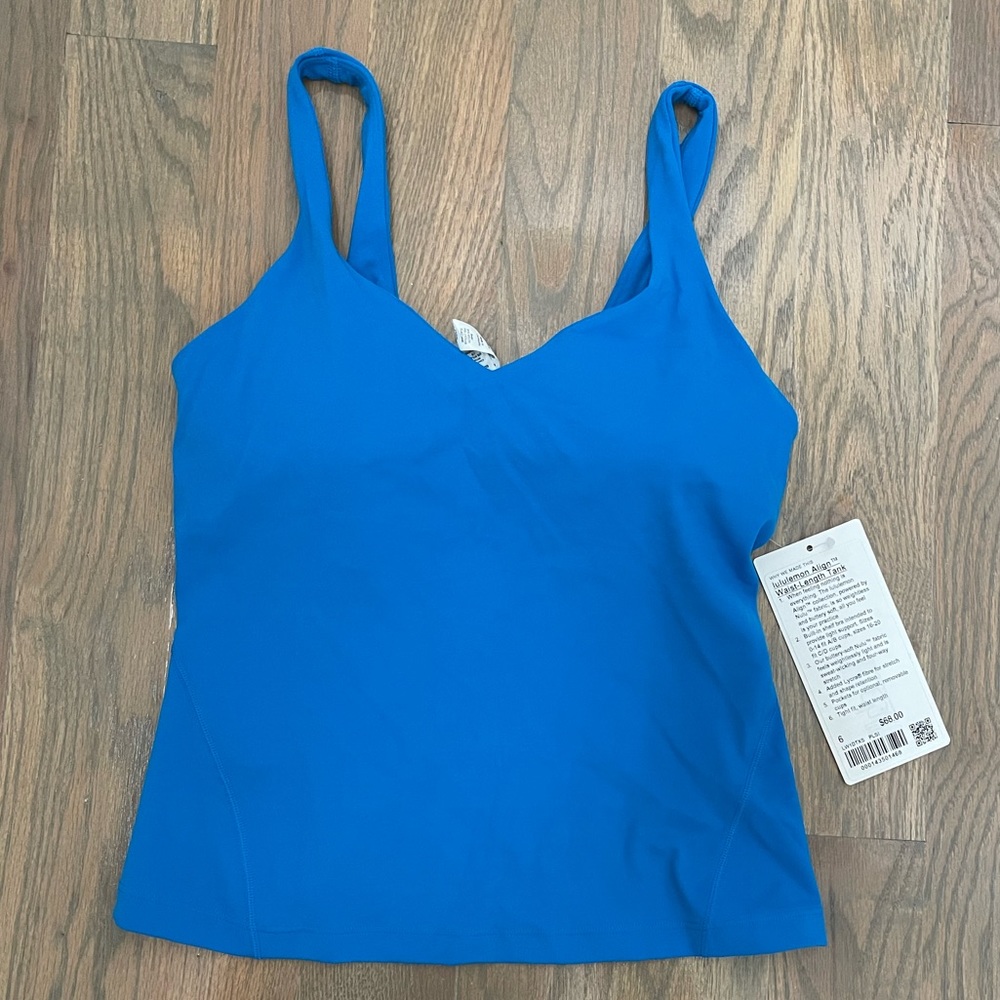 NWT Align waist length tank in Poolside